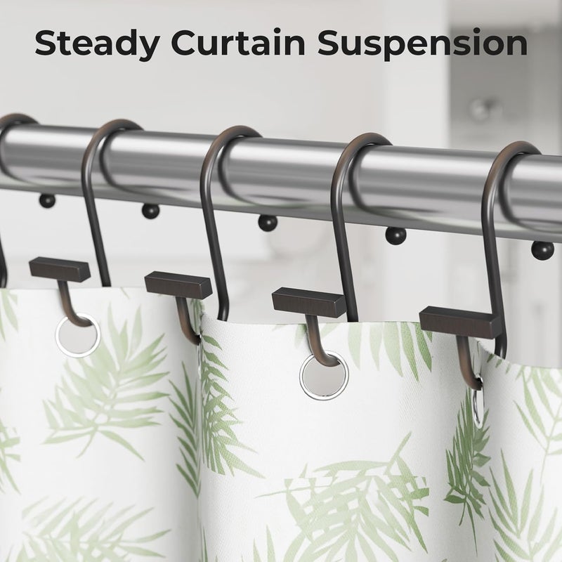 Bathway Shower Curtain Hooks, Bronze Shower Curtain Rings Rust Proof, 12PCS Shower Hooks for Shower Curtain, T-Bar Design Convenient Elegant Shower Curtain Hangers for Bathroom Kitchen Wardrobe - Image 5